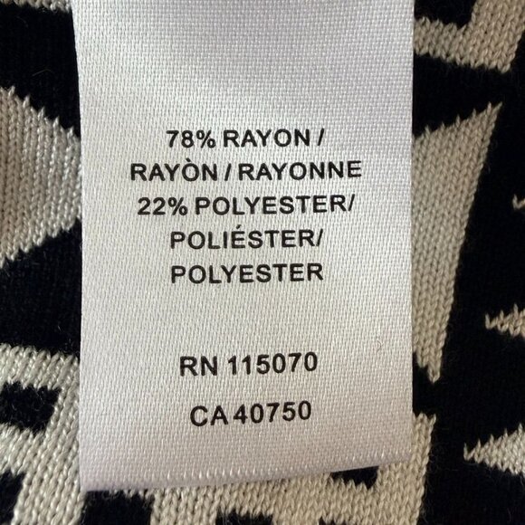 Nina Leonard Black White Geometric Print Fit & Flare Sweater Mini Dress Size M - Picture 8 of 12
